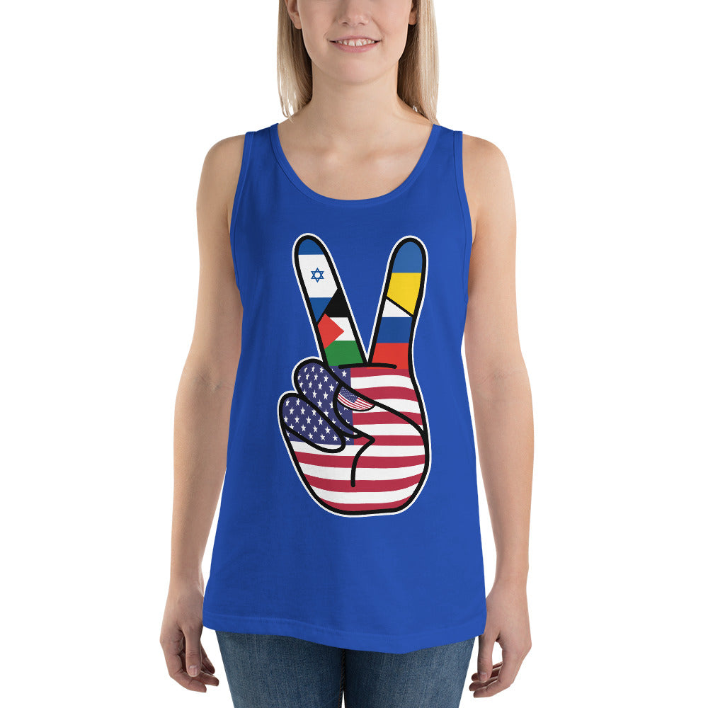 Women's America For Peace Tank Top | best, cheap, dad, democracy, design, fabric, onlyfans, tank, top | Democracyfighterz