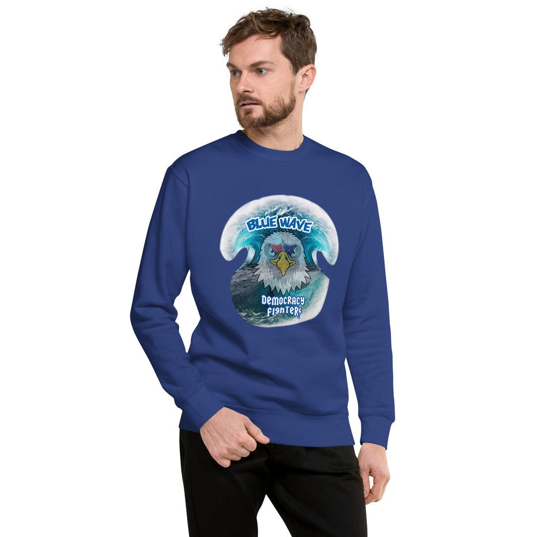 Men's Blue Wave Sweat Shirt | Democracyfighter