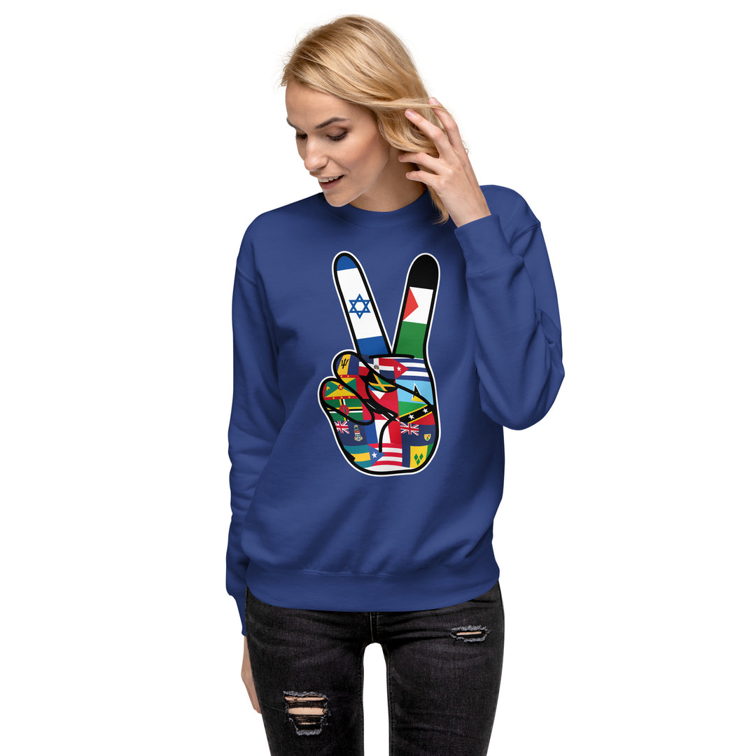 Women's Caribbean For Peace Sweat Shirt | america, cross, gaza, hamas, israel, live, red, war | Democracyfighterz