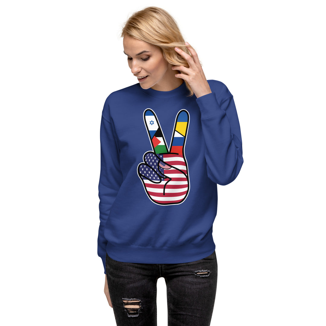 Women's America For Peace Sweat Shirt | america, cross, gaza, hamas, israel, live, red, war | Democracyfighterz