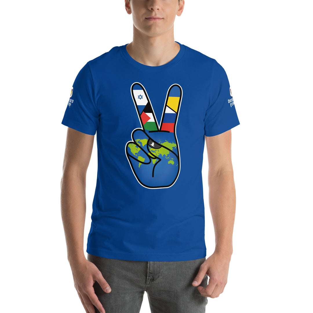 Men's World For Peace Tee | African, America, Caribbean, Gaza Peace, Israel, Latin America, Palestinian, World | Democracyfighterz