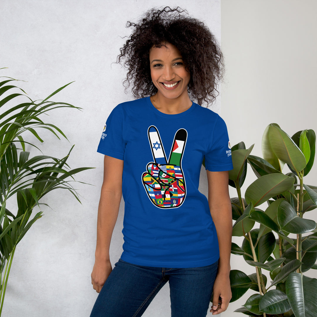 Women's Latin American For Peace Tee | america, cross, gaza, hamas, israel, live, palestine, red, war | Democracyfighterz