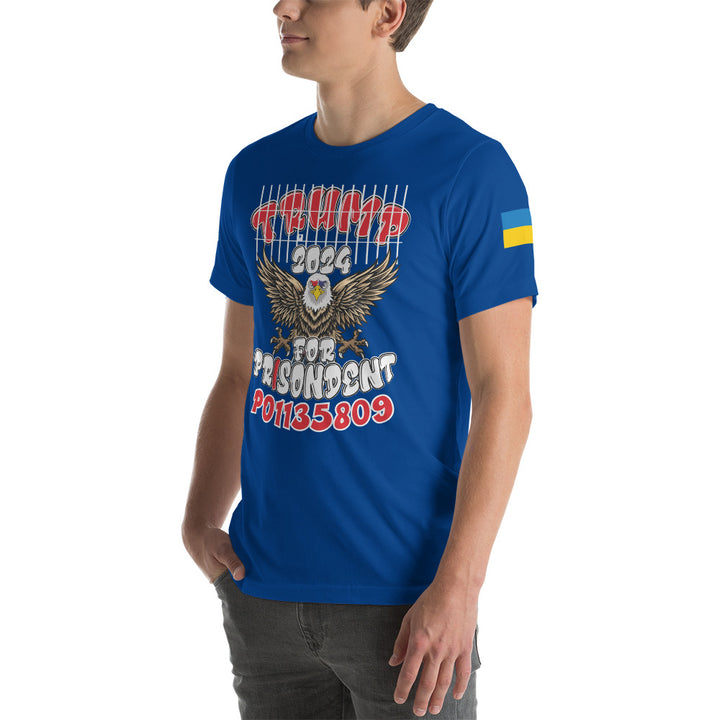 Trump 2024 For Prisodent Blue n Red T-shirt | Democracyfighter