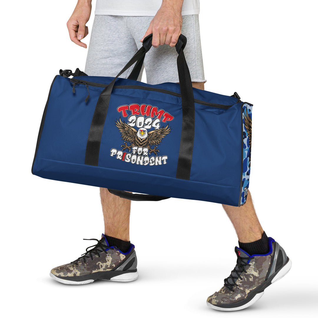Trump Prisodent 2024 Blue Duffle/Gym Bag | Democracyfighter