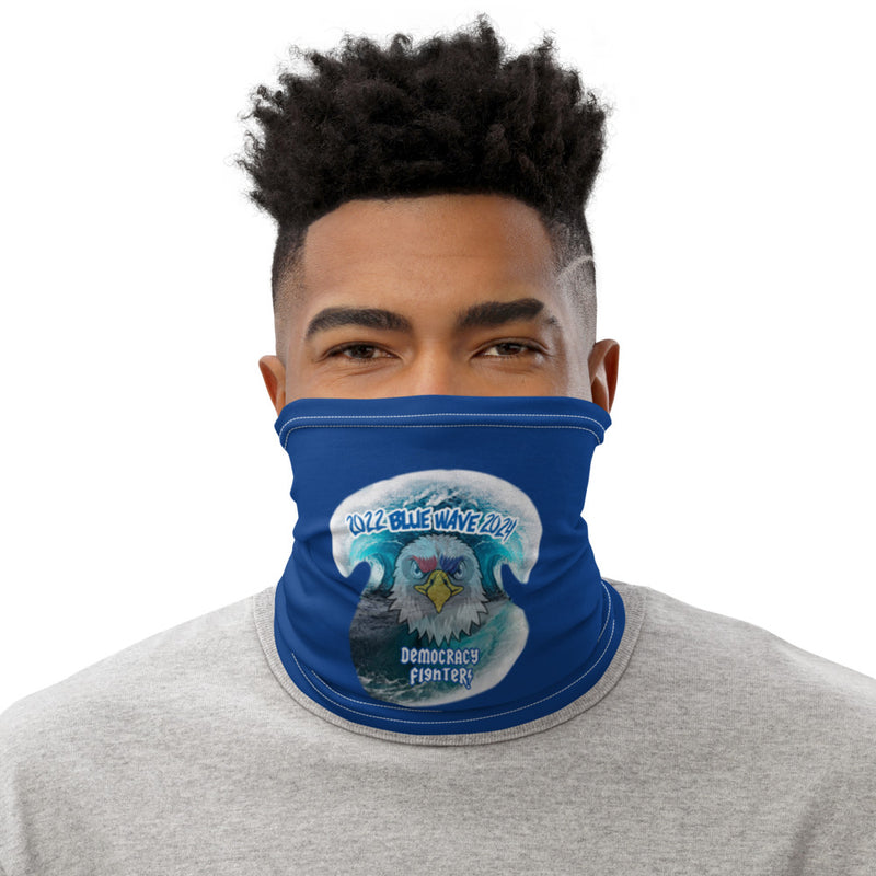 Democracy Eagle Blue Wave Neck Gaiter | Democracyfighter