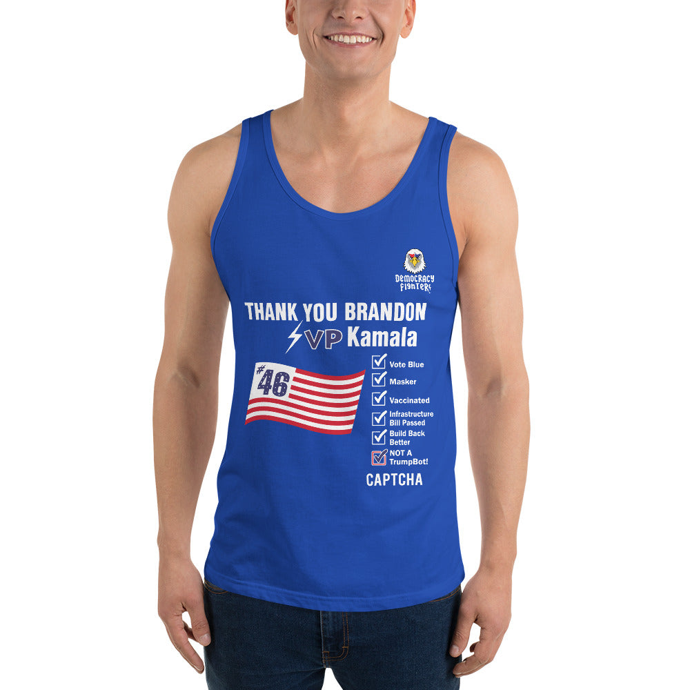 Men's Thank You Brandon & Vp Kamala Check List Tank Top | Democracyfighter