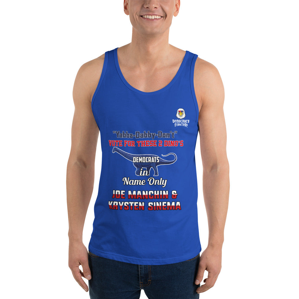 Men's Yabby-Dabby Don't Vote for These Two Dino's Tank Top | Democracyfighter
