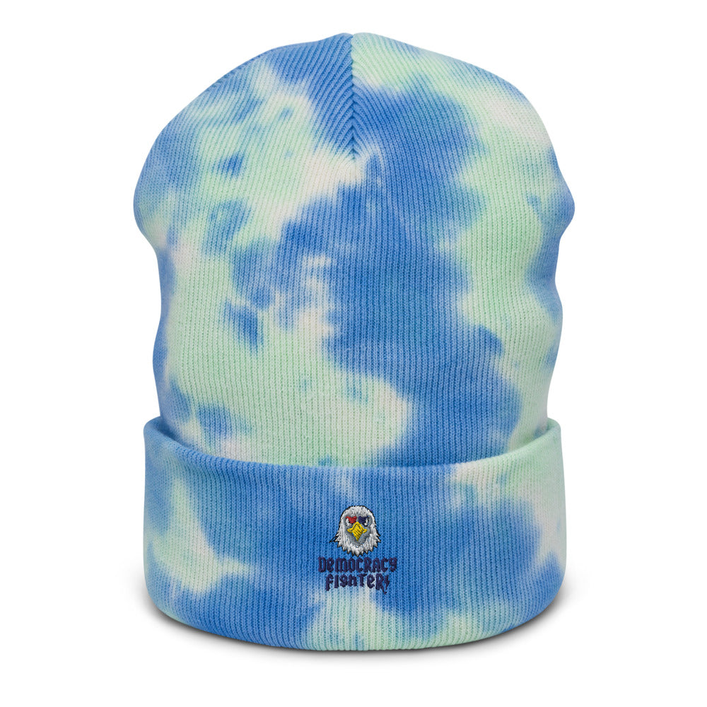 Democracy Fighter Sky Blue Tie-Dye Beanie | Democracyfighter