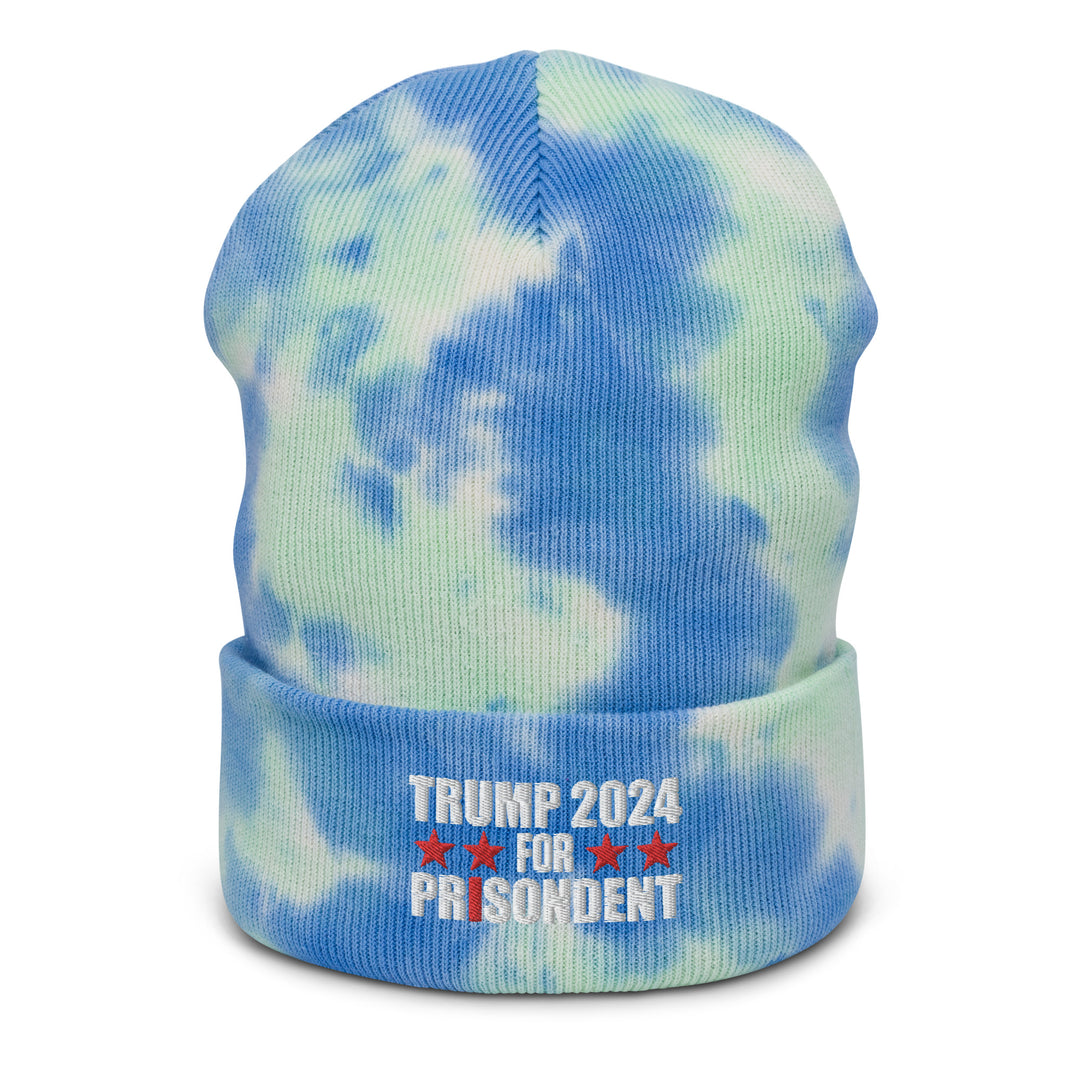 Trump 2024 For Prisodent Tie-Dye Beanie | Democracyfighter